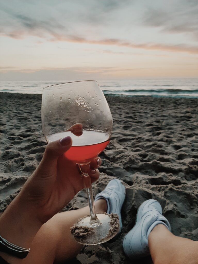 wino na plaży